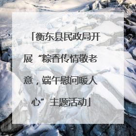 衡东县民政局开展“粽香传情敬老意，端午慰问暖人心”主题活动
