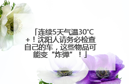 连续5天气温30℃+！沈阳人请务必检查自己的车，这些物品可能变“炸弹”！