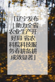辽宁发布｜助力全省农业生产开好局 省农科院科技服务春耕备耕成效显著