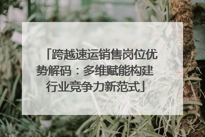 跨越速运销售岗位优势解码：多维赋能构建行业竞争力新范式