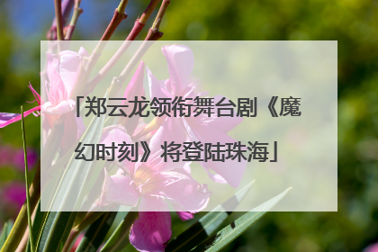 郑云龙领衔舞台剧《魔幻时刻》将登陆珠海