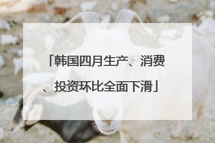韩国四月生产、消费、投资环比全面下滑