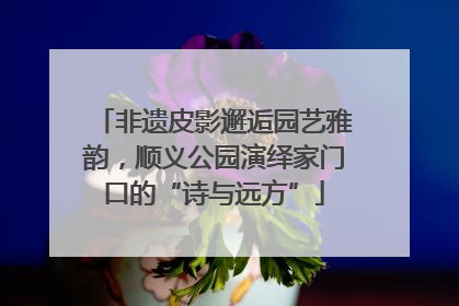 非遗皮影邂逅园艺雅韵，顺义公园演绎家门口的“诗与远方”