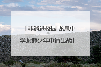 非遗进校园 龙泉中学龙狮少年申请出战