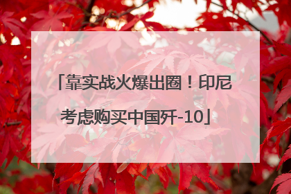 靠实战火爆出圈！印尼考虑购买中国歼-10