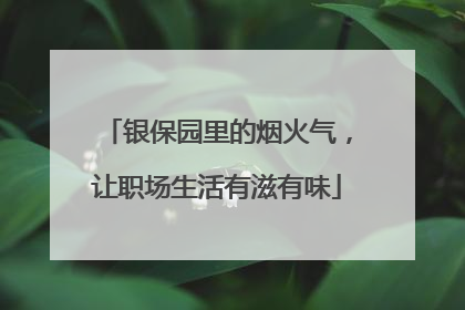 银保园里的烟火气，让职场生活有滋有味