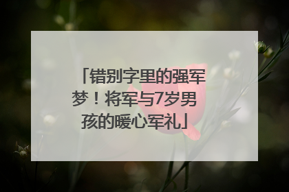 错别字里的强军梦！将军与7岁男孩的暖心军礼