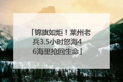 锦旗如炬！莱州老兵3.5小时怒海46海里抢回生命