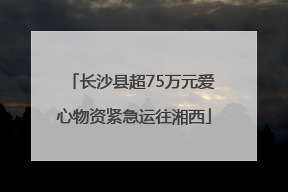 长沙县超75万元爱心物资紧急运往湘西