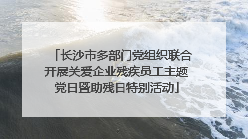 长沙市多部门党组织联合开展关爱企业残疾员工主题党日暨助残日特别活动