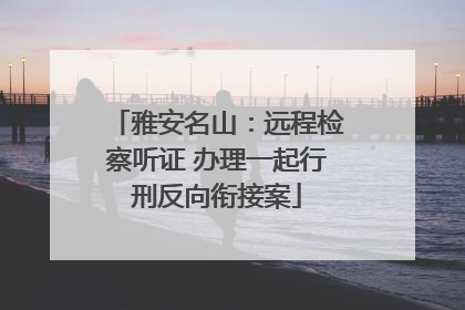 雅安名山：远程检察听证 办理一起行刑反向衔接案