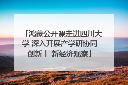 鸿蒙公开课走进四川大学 深入开展产学研协同创新丨 新经济观察