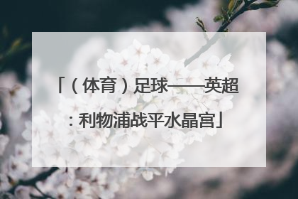 （体育）足球——英超：利物浦战平水晶宫