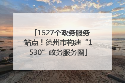 1527个政务服务站点！德州市构建“1530”政务服务圈