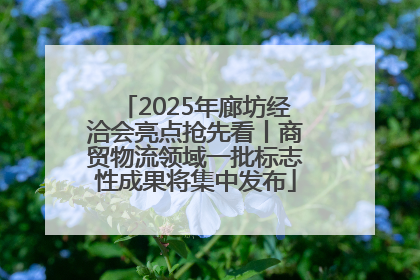 2025年廊坊经洽会亮点抢先看丨商贸物流领域一批标志性成果将集中发布