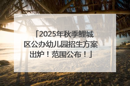 2025年秋季鲤城区公办幼儿园招生方案出炉！范围公布！