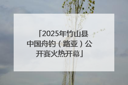 2025年竹山县中国舟钓（路亚）公开赛火热开幕
