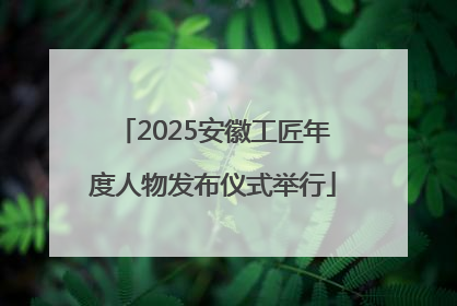 2025安徽工匠年度人物发布仪式举行