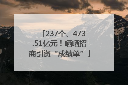 237个、473.51亿元！晒晒招商引资“成绩单”