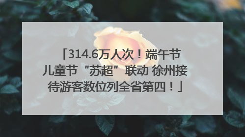 314.6万人次！端午节儿童节“苏超”联动 徐州接待游客数位列全省第四！